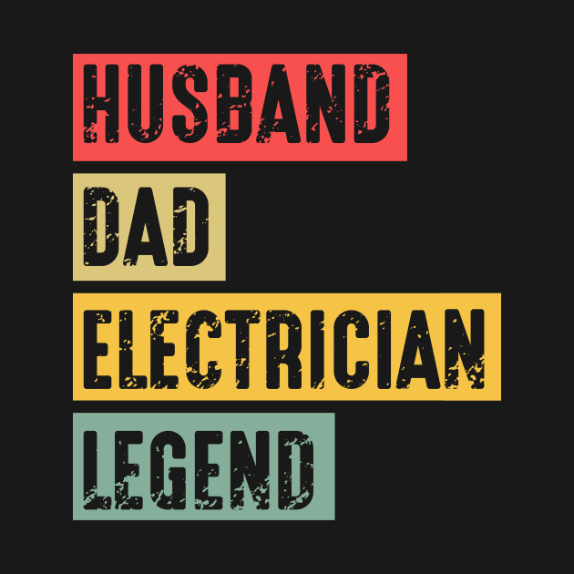 Vinatge Husband Dad Electrician Legend Retro by LawrenceBradyArt