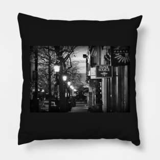 King Street At Night - Old Town Alexandria Pillow