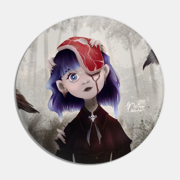 The Raven Girl (Original) Pin by natalilute