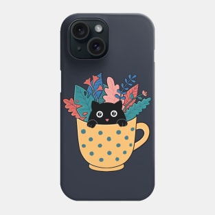 Cat plants and coffee Phone Case