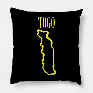 Vibrant Togo Africa: Unleash Your 90s Grunge Spirit! Smiling Squiggly Mouth Dazed Smiley Face Pillow