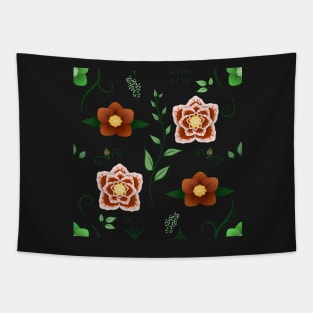 Hellebore Garden Pattern in Green Tapestry