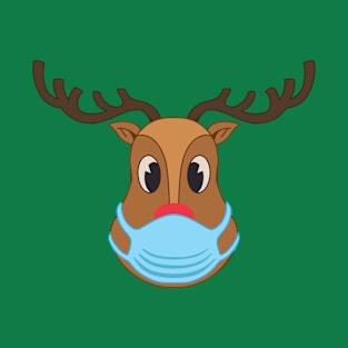 Reindeer With Face Mask T-Shirt