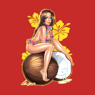 Coconut pinup Girl T-Shirt