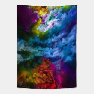 Colorful Clouds and Stars Tapestry