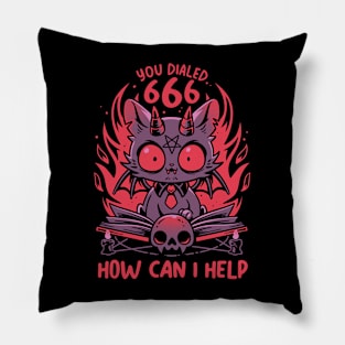 Satanic Support Cat - Hell Demon Kitten Pillow