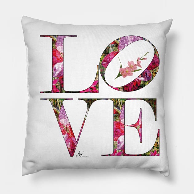 LOVE Letters August Birth Month Flower Gladiolus Pillow by Symbolsandsigns