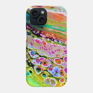 Rainbow acrylic pouring art Phone Case