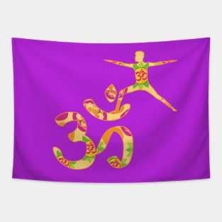 Yellow OM YOGA Tapestry