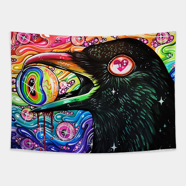 GlitterCrow Tapestry by Bethaliceart