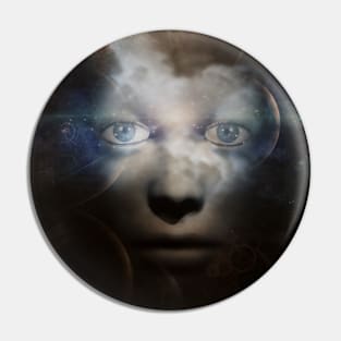 Human face and universe Pin