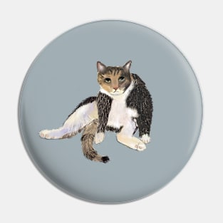 Grumpy Tabby Cat Pin