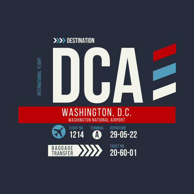 Vintage Washington DCA Airport Code Travel Day Retro Air Travel by Now Boarding