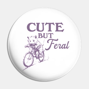 Cute But Feral Possum On A Bike Shirt, funny possum meme Pin