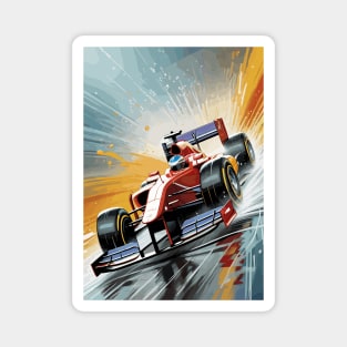 F1 Car Splatter Poster Magnet