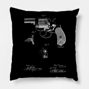 Revolving Firearm Vintage Patent Drawing Pillow