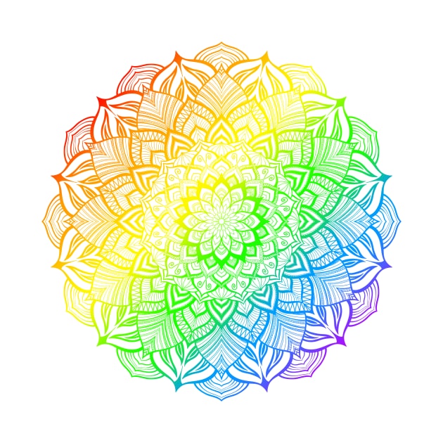 Rainbow Gay Pride Striped Mandala by JustGottaDraw