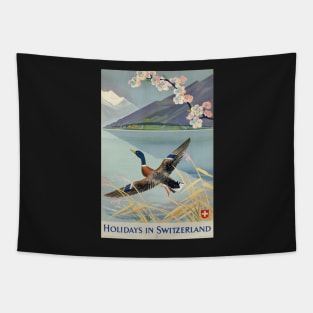 Holidays in Switzerland, Vintage Travel Poster Tapestry