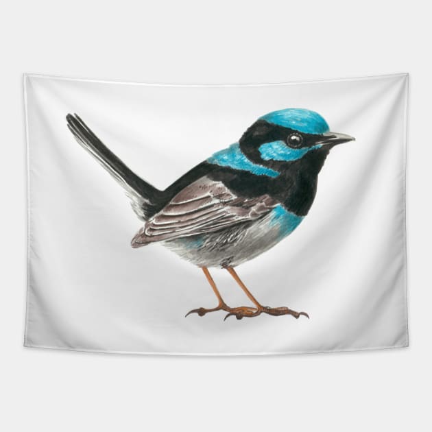 Fairy wren bird Tapestry by katerinamk