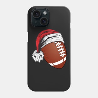 Christmas Football Ball With Santa Hat - Funny Sport X-mas print Phone Case