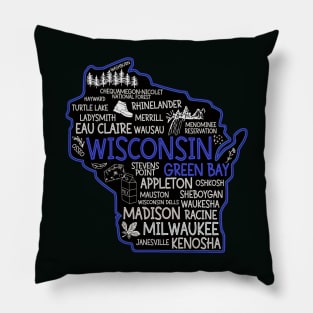 Green Bay Wisconsin cute Osseo, Kenosha, Racine, Appleton, Waukesha, Eau Claire Pillow