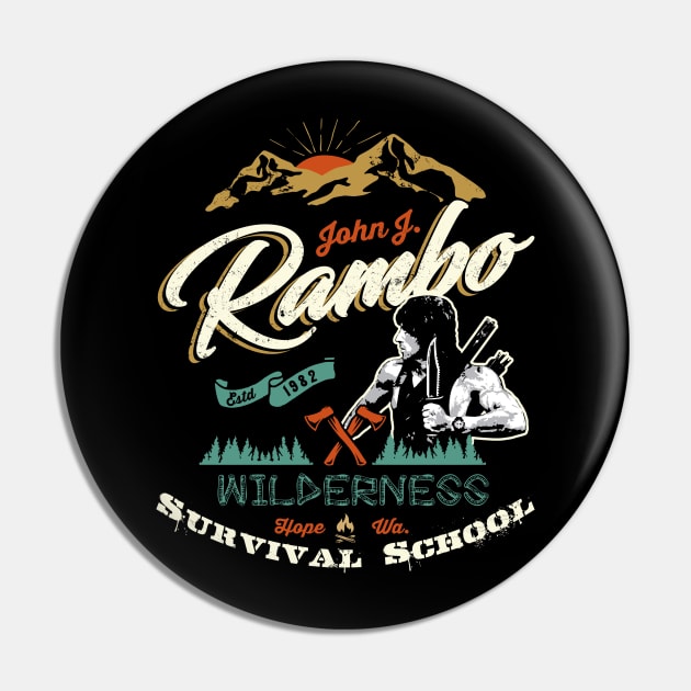 Rambo Wilderness Survival School Pin by Alema Art