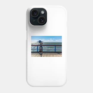 Sightseeing binoculars with sea background Phone Case