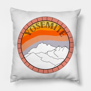 Peachy Keen Yosemite Landscape Pillow