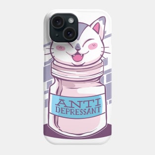 Anti Depressive Cat Design Phone Case