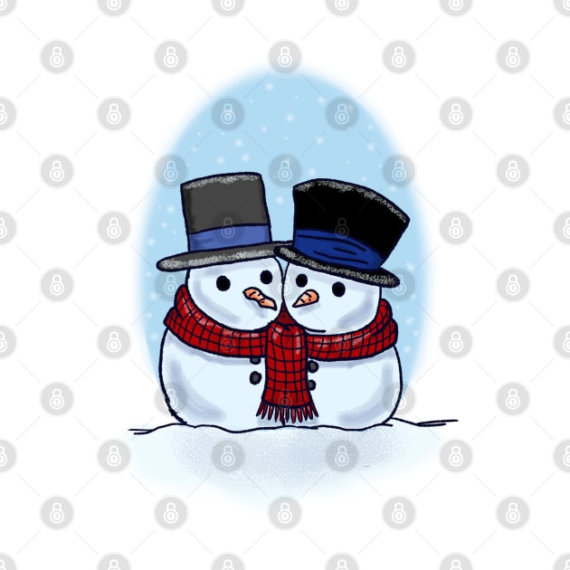 Two Snowmen in Love by allthebeanz