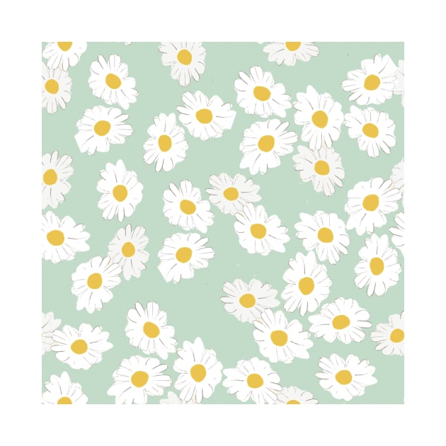 Scandinavian Summer Pastel Daisy Flower by jodotodesign