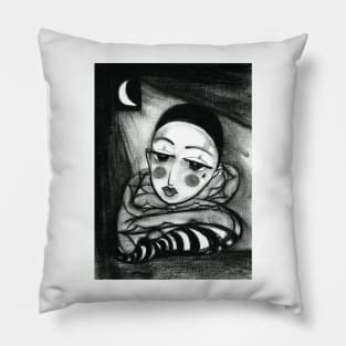 The Sad Clown and the Moonbeam Pillow