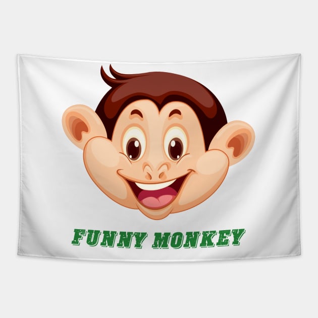 Funny monkey face Tapestry by This is store