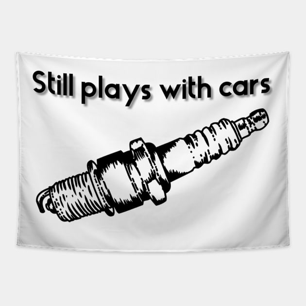 Still plays with cars Tapestry by Sloop