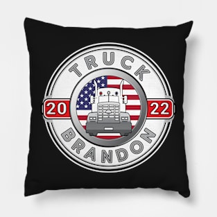 FREEDOM CONVOY TRUCK BRANDON - TRUCKERS FOR FREEDOM - USA FREEDOM CONVOY 2022 TRUCKERS SILVER GRAY LETTERS Pillow