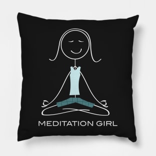 Funny Womens Meditation Girl Pillow