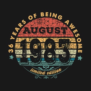 Born In August 1983 Vintage Shirt ,36th Years Old Shirts,Born In 1983,36th Anniversary 1983 Gift, T-Shirt