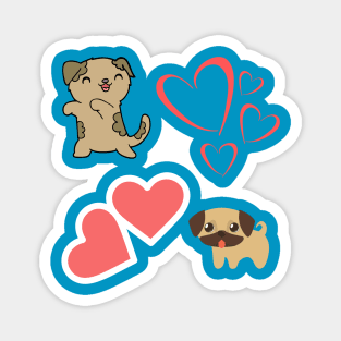 Cute puppies with hearts Magnet