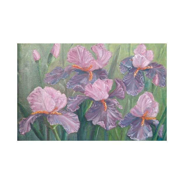 Purple irises, oil painting. by TaliArtiYa