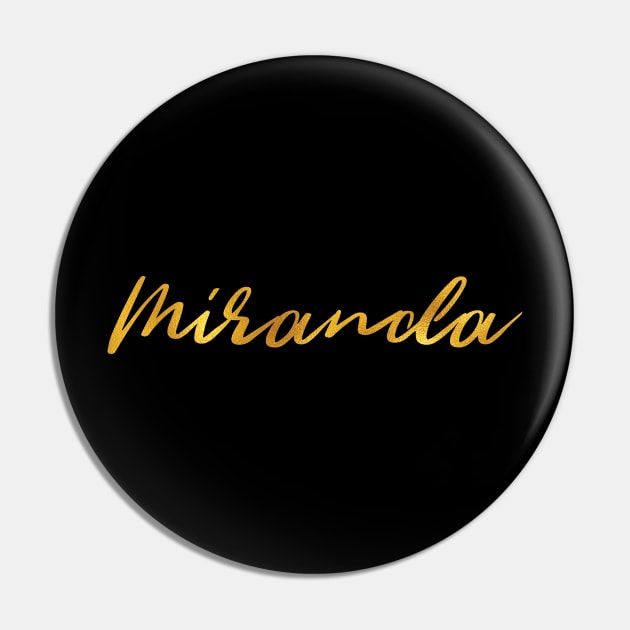 Miranda Name Hand Lettering in Faux Gold Letters Pin by Pixel On Fire