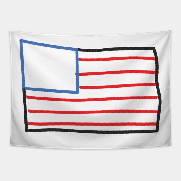 Sketch Flag Tapestry by ATG Designs