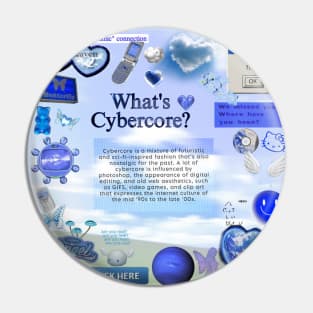 What's Cybercore Blue Aesthetic Pin