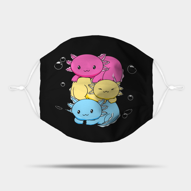 Kawaii Axolotl Pile Pansexual Pride Flag Lgbtq T Pansexual Pride Mask Teepublic Au 