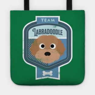 Team Labradoodle - Distressed Labradoodle Beer Label Design Tote