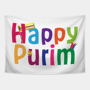 Happy Purim colorful design Tapestry