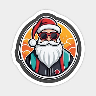 Santa Claus Sunglasses Christmas Drawing Magnet