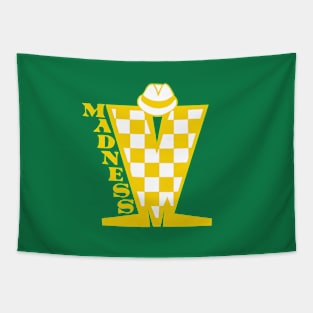 Madness HD Checkerboard Gold & White Tapestry