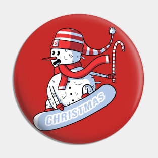 Snowman - Merry Christmas Pin