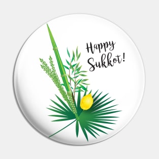 Happy Sukkot Decoration Lulav and Etrog, Palm lives, Watercolor, Art, Torah, Rosh Hashanah Pin