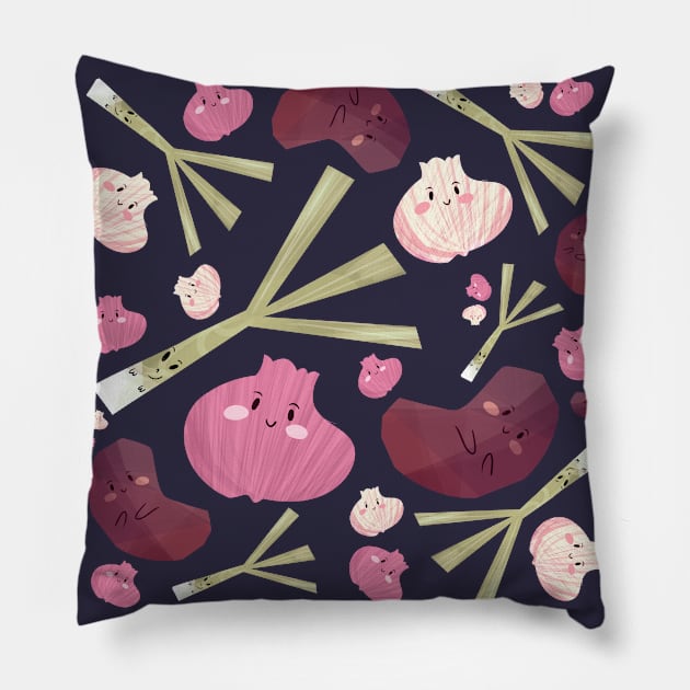 Potato Winter Color Palette Pillow by nixsasa